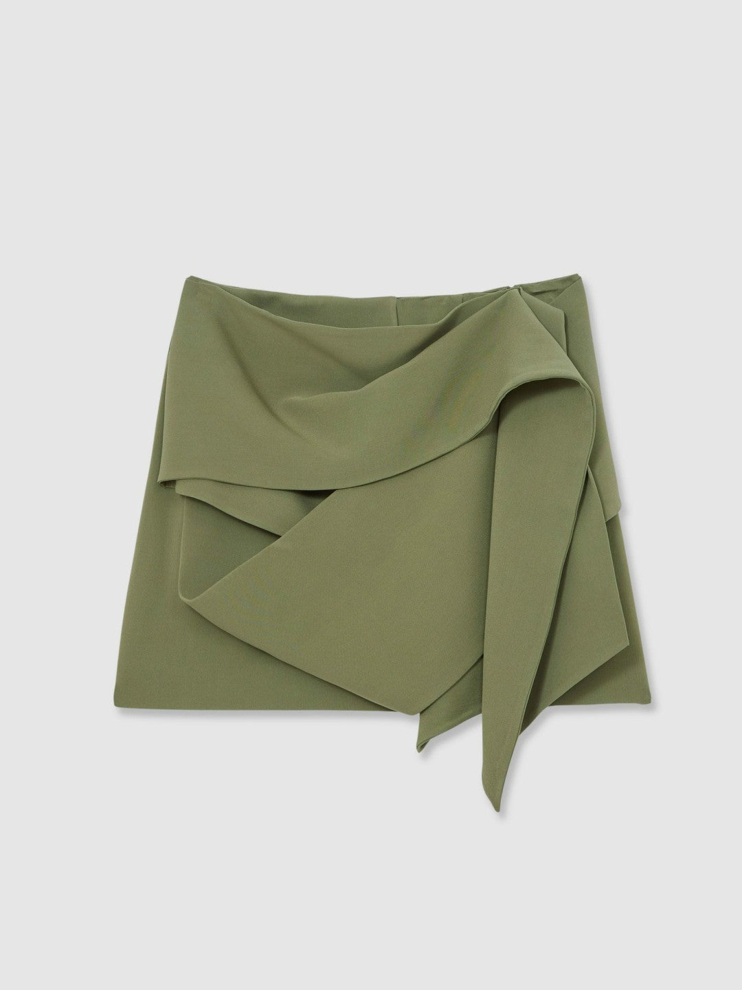 Reiss Sculptural Mini Skirt in Green