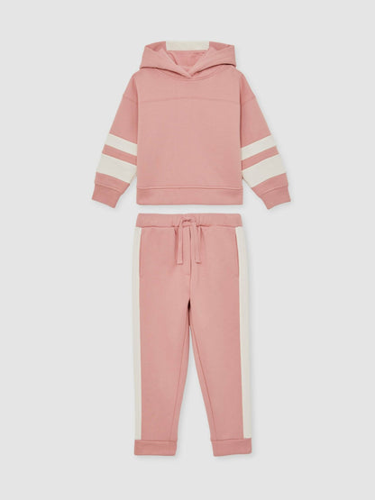 Reiss Cotton-Blend Joggers and Hoodie Set in Rose
