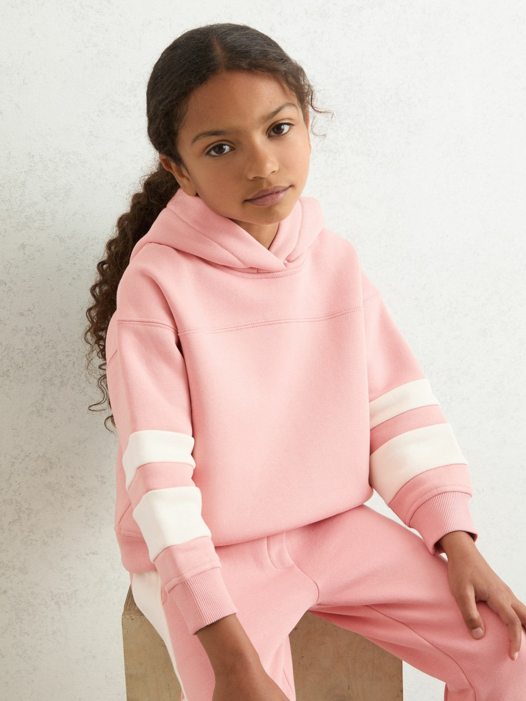 Reiss Cotton-Blend Joggers and Hoodie Set in Rose