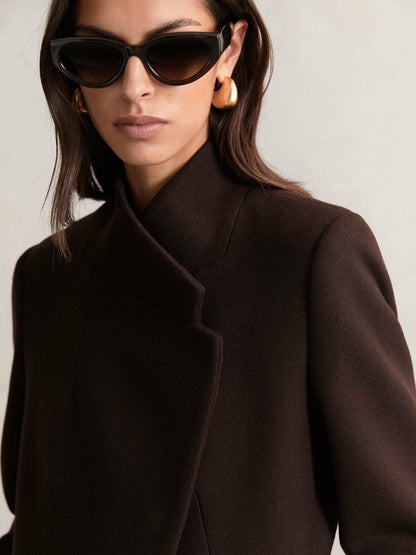Reiss Best Seller - Coat in Chocolate Brown