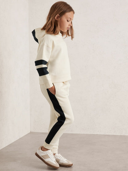 Reiss Cotton-Blend Joggers and Hoodie Set in Ecru