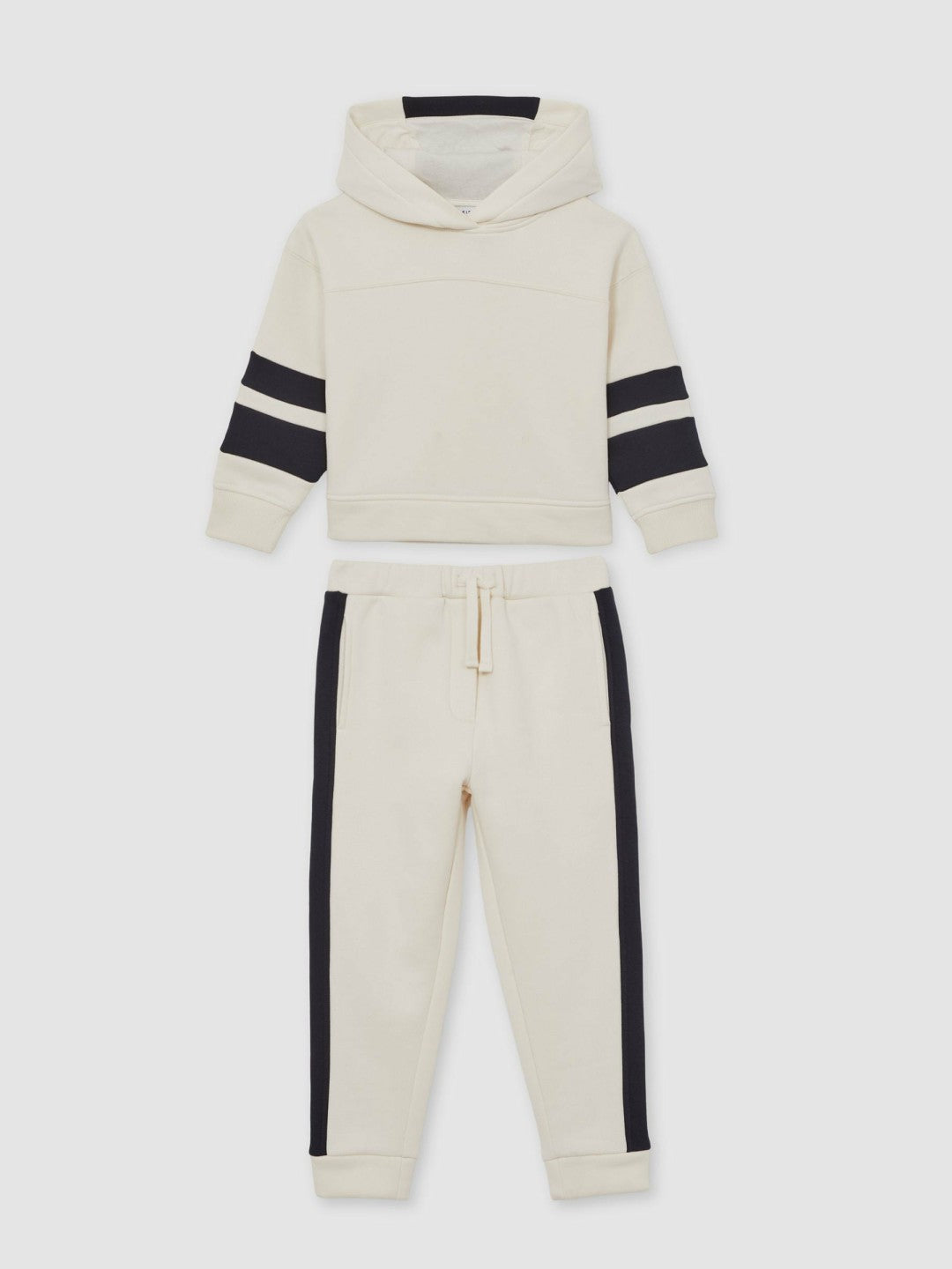 Reiss Cotton-Blend Joggers and Hoodie Set in Ecru