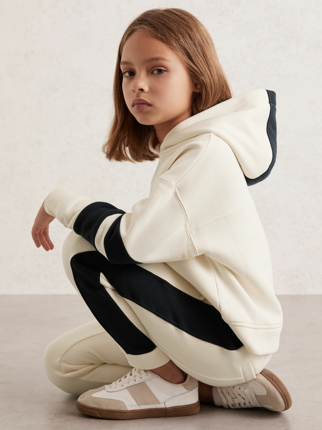 Reiss Cotton-Blend Joggers and Hoodie Set in Ecru