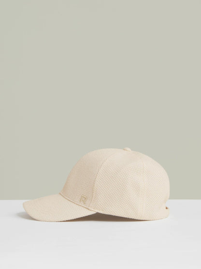 Reiss Waffle-Knit Baseball Cap in Neutral