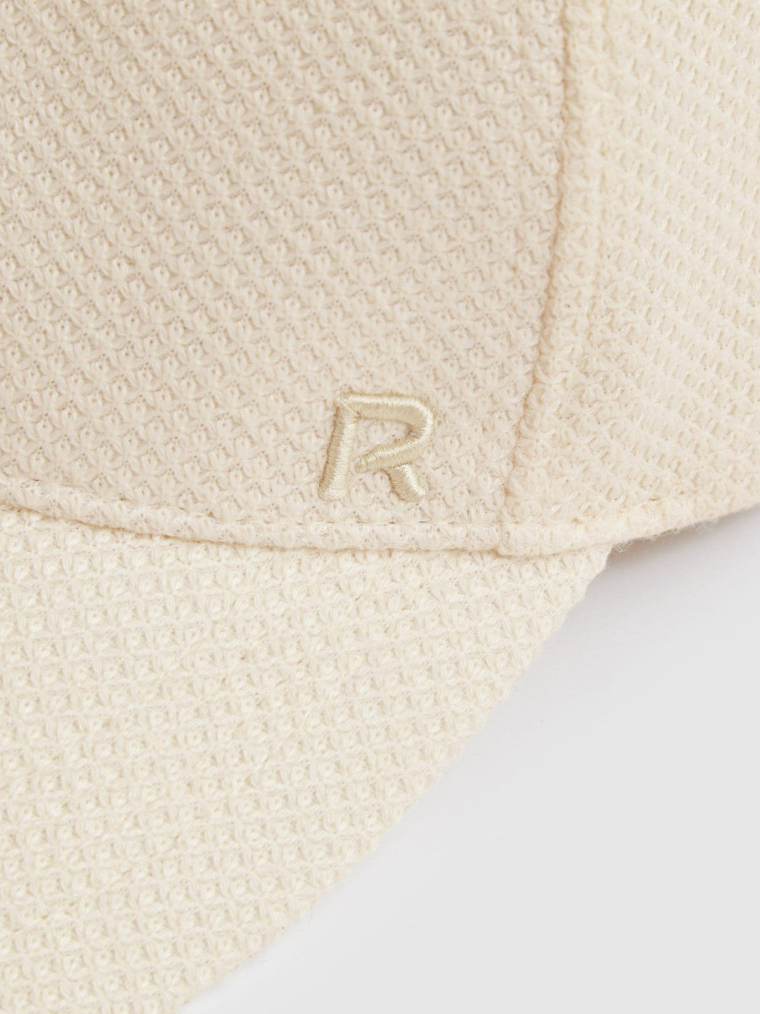 Reiss Waffle-Knit Baseball Cap in Neutral