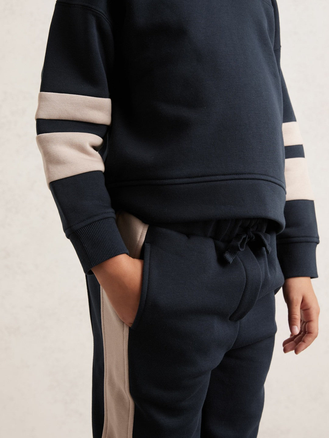 Reiss Offer - Cotton-Blend Joggers and Hoodie Set in Navy