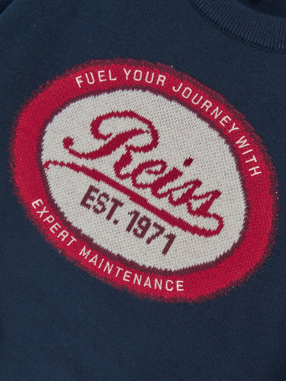 Reiss Savings - 9-13 yrs Cotton Motor Cars Logo Jumper in Navy