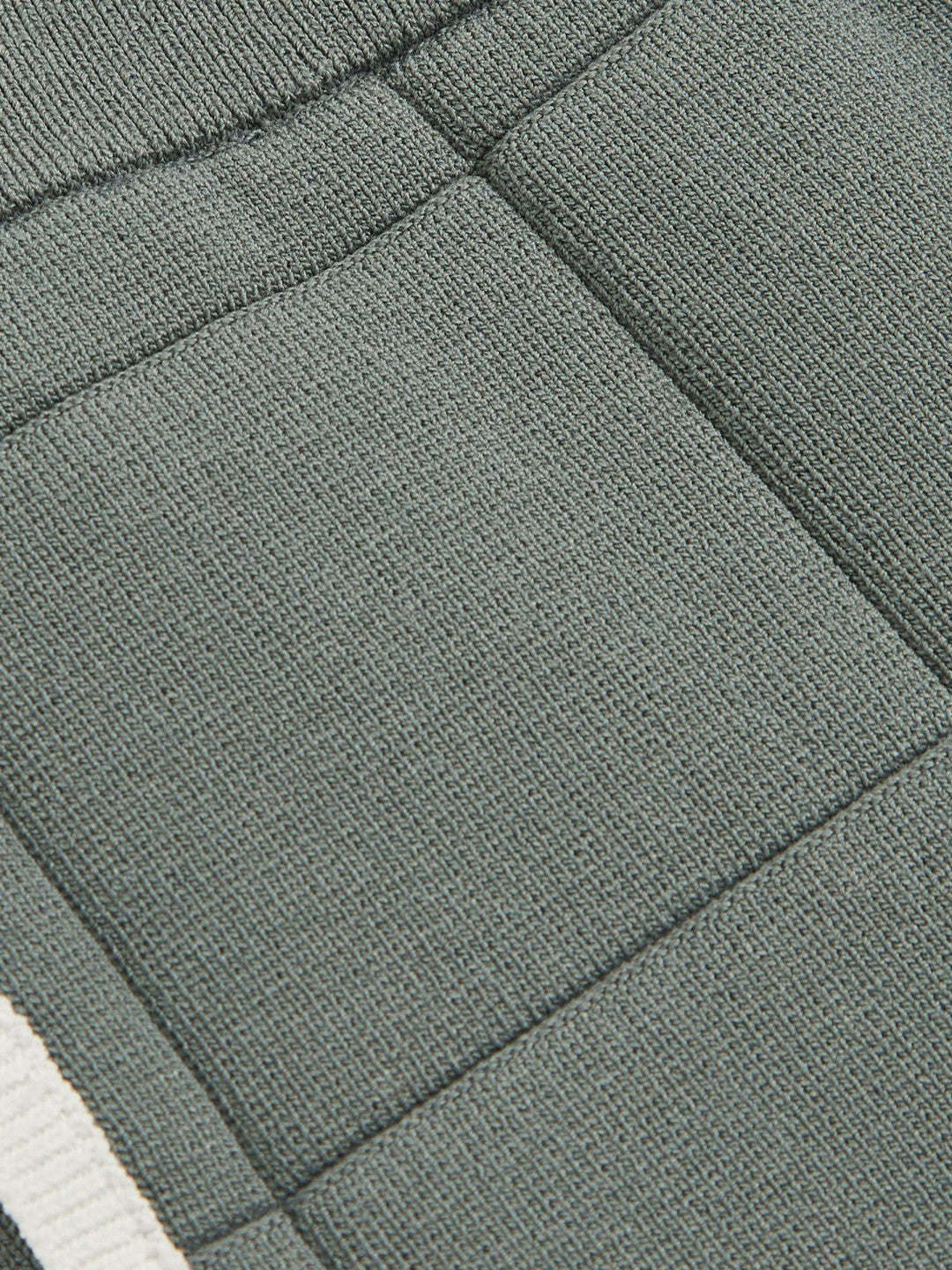 Reiss Tipped Knit Stitch-Detail Shorts in Dark Sage Green