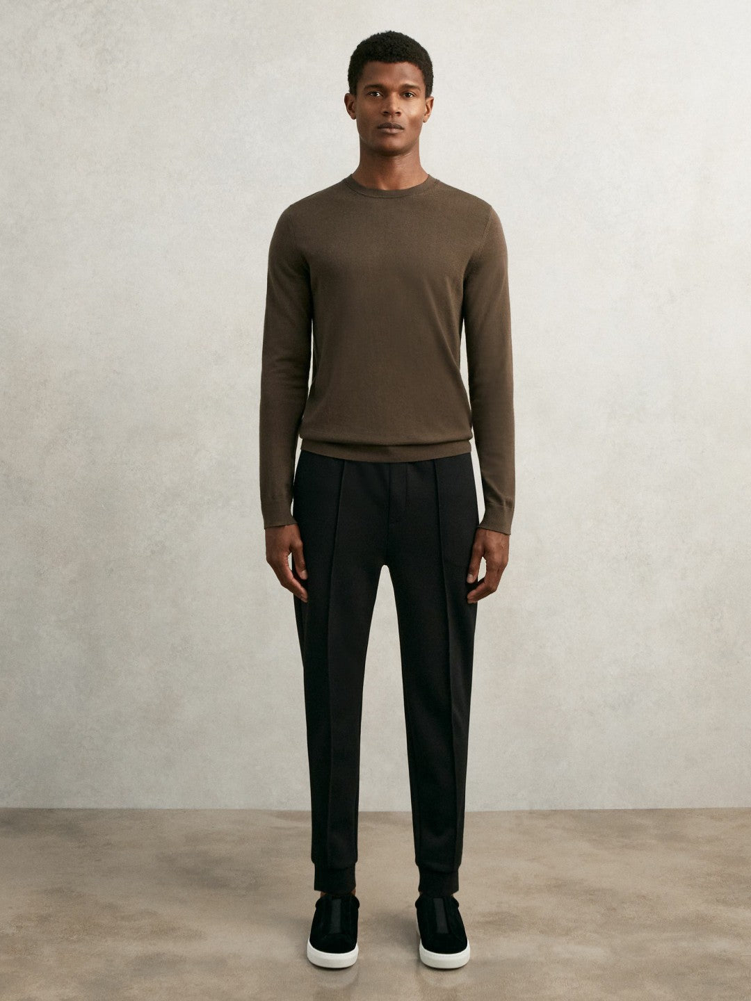Reiss Popular Choice - Interlock Drawstring Joggers in Black