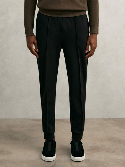 Reiss Popular Choice - Interlock Drawstring Joggers in Black