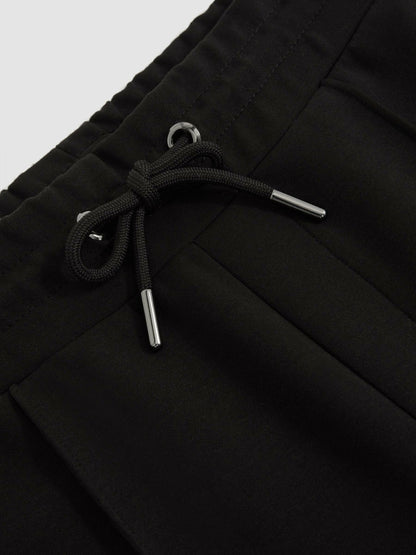 Reiss Popular Choice - Interlock Drawstring Joggers in Black