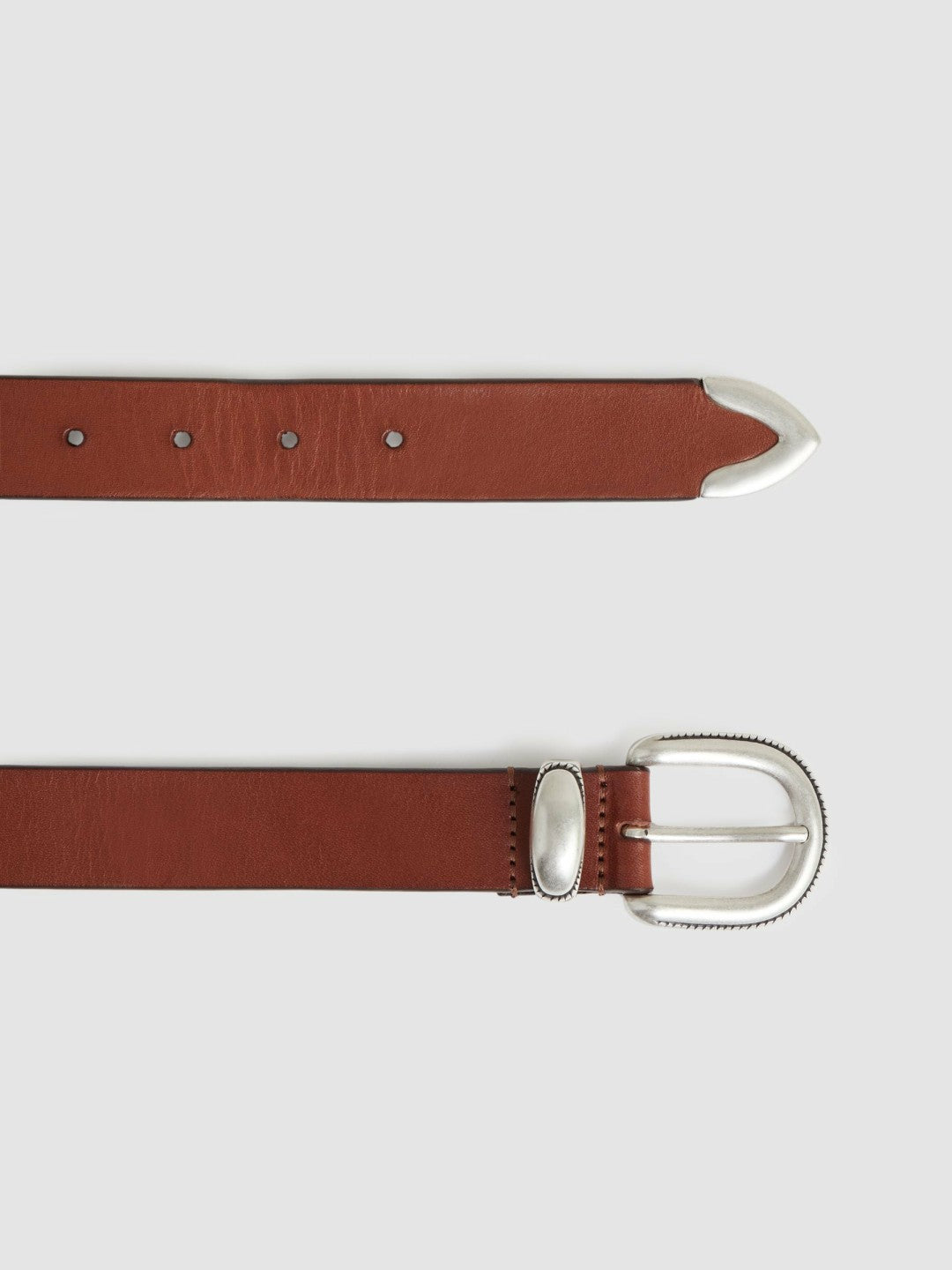 Reiss Sale - Leather Western Belt in Tan Brown
