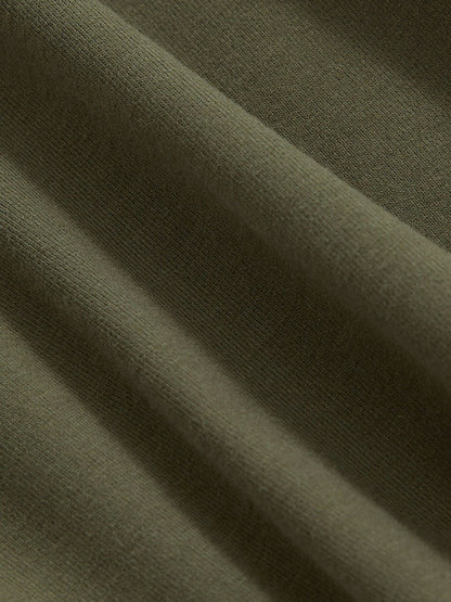 Reiss Stretch Cotton V-Neck T-Shirt in Khaki Green