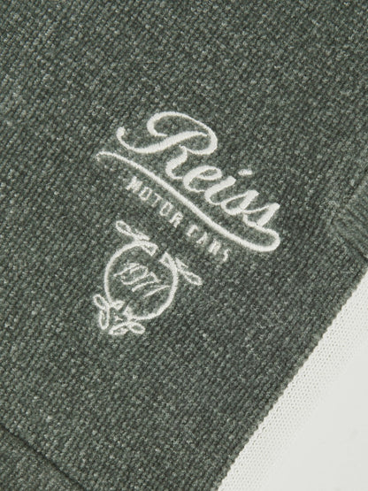 Reiss Popular Choice - 13-14 yrs Chenille Tipped Motor Cars Shorts in Dark Sage Green/White