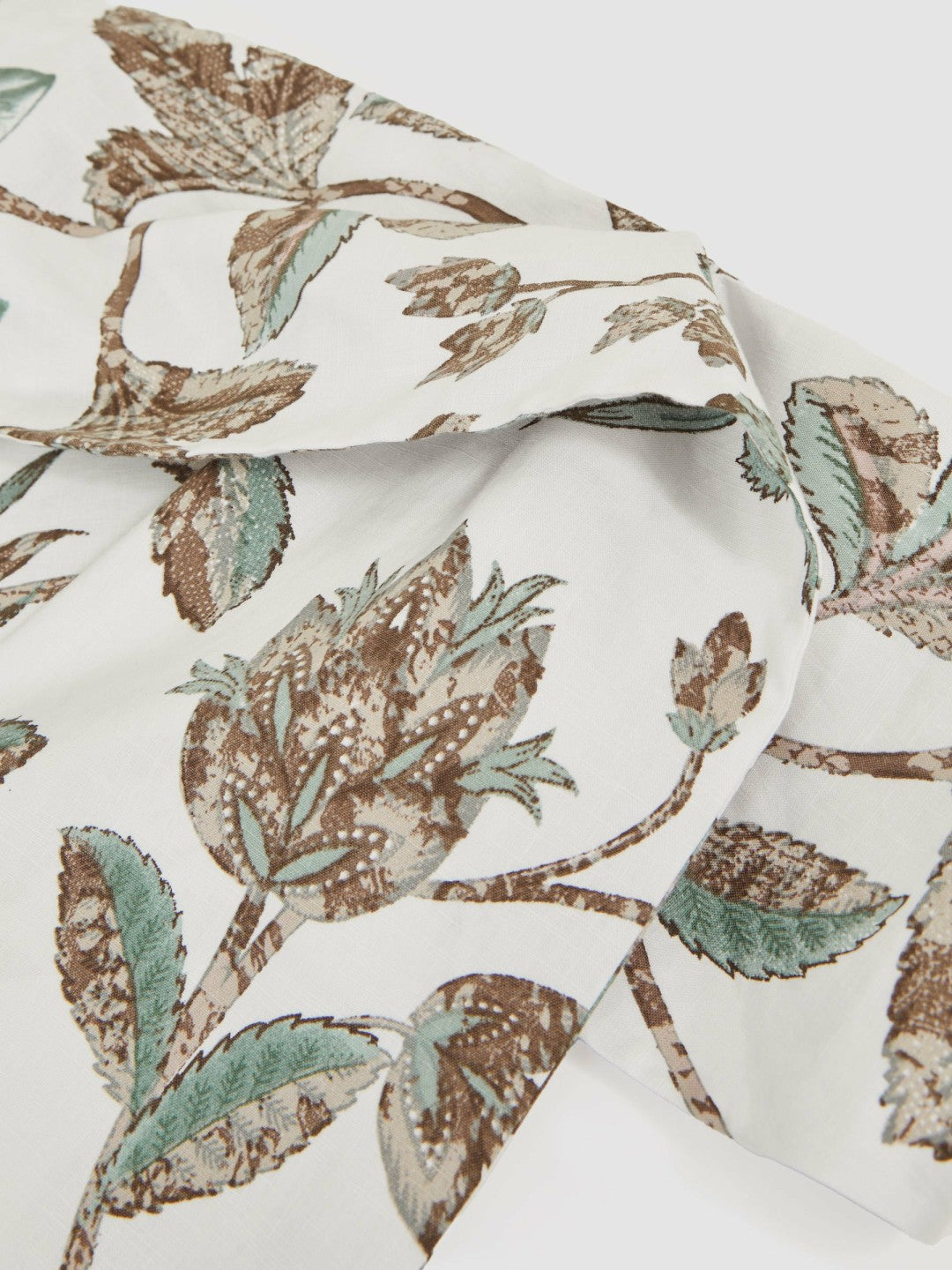 Reiss Sculpted Off-Shoulder Floral Mini Dress Linen-Cotton in Ivory