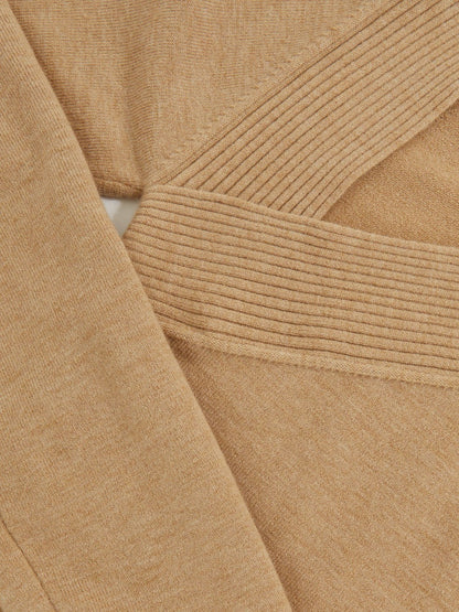 Reiss Wool-Blend Asymmetric Knit Top in Camel