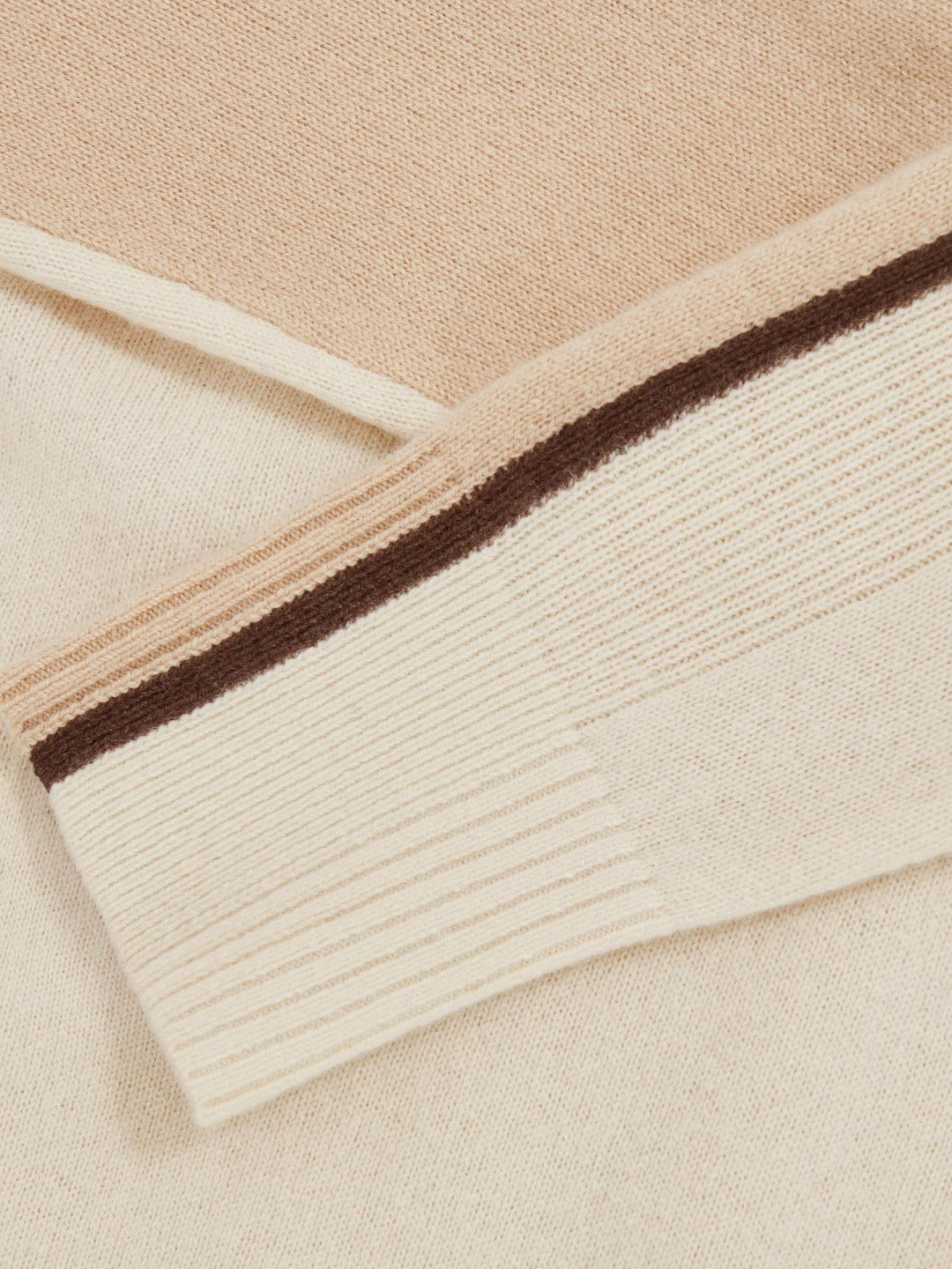 Reiss Popular Choice - Wool-Blend Colour-Block Jumper With Cashmere in Cream/Neutral