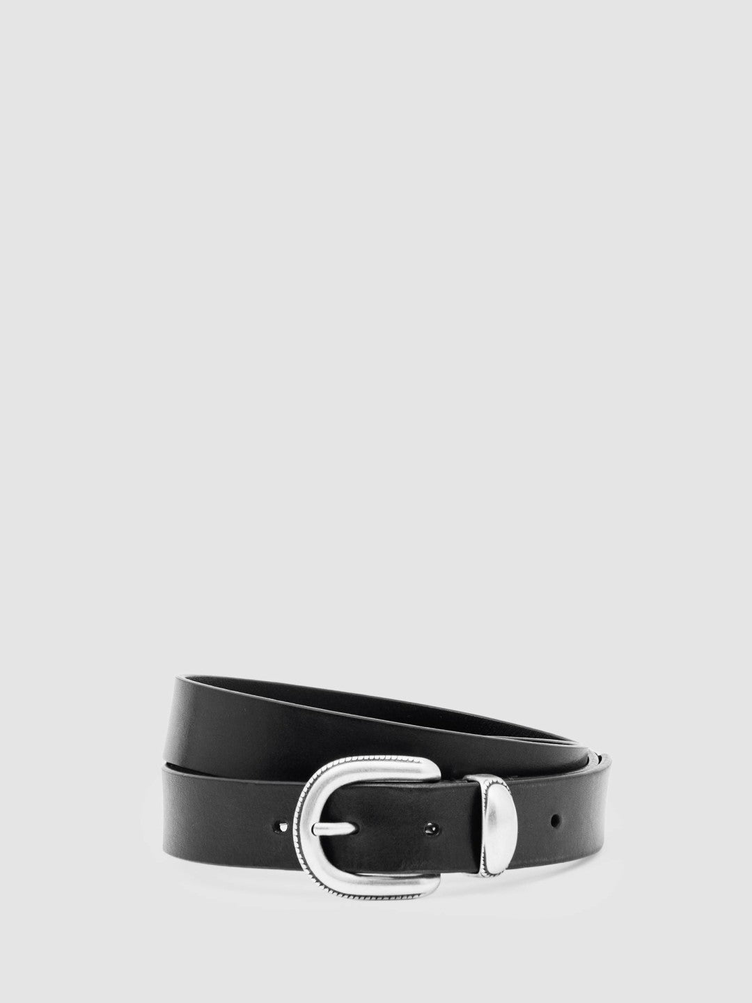 Reiss Value - Leather Western Belt in Black