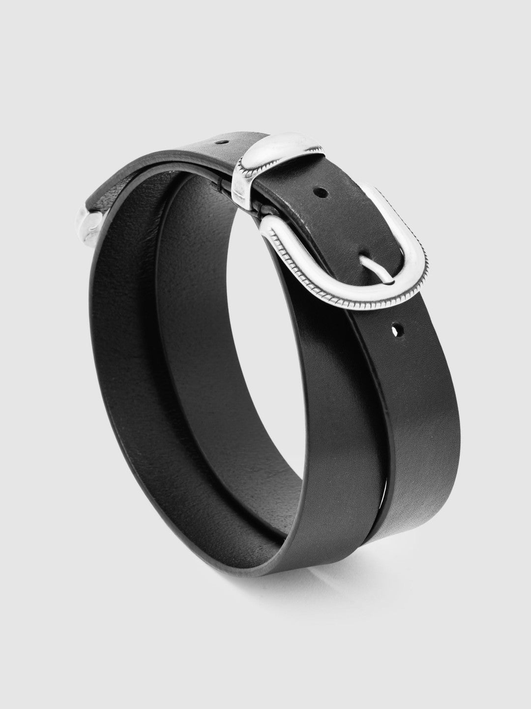 Reiss Value - Leather Western Belt in Black
