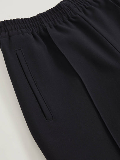 Reiss Value - Petite Wide Leg Elasticated Waist Trousers in Navy