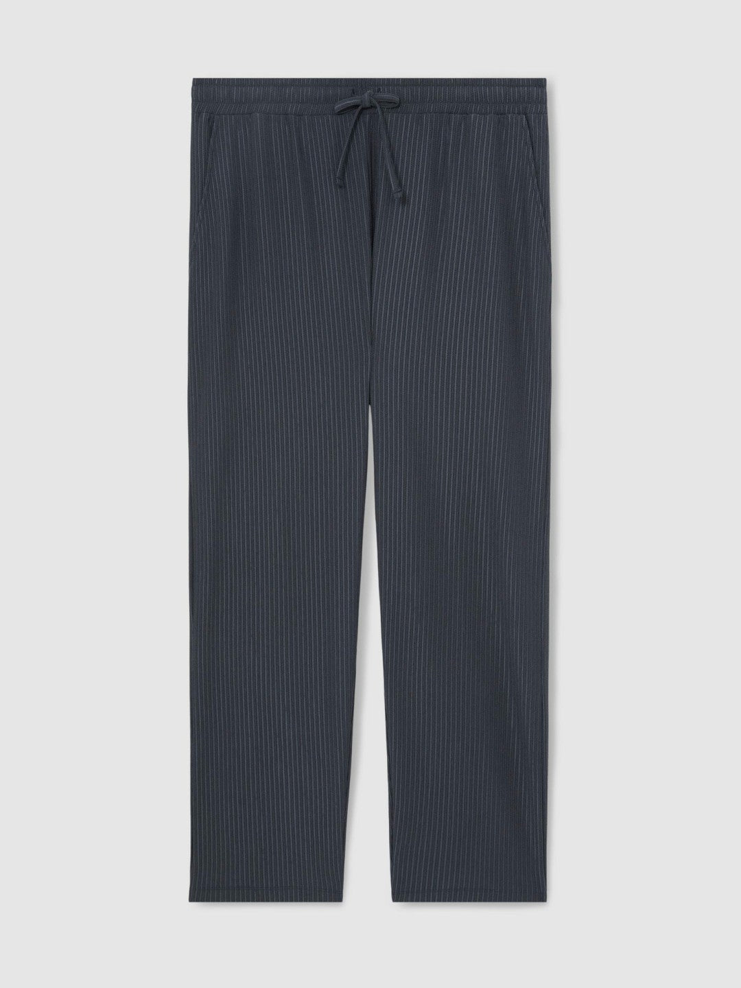 Reiss Offer - Textured Stripe Drawstring Trousers in Petrol Blue