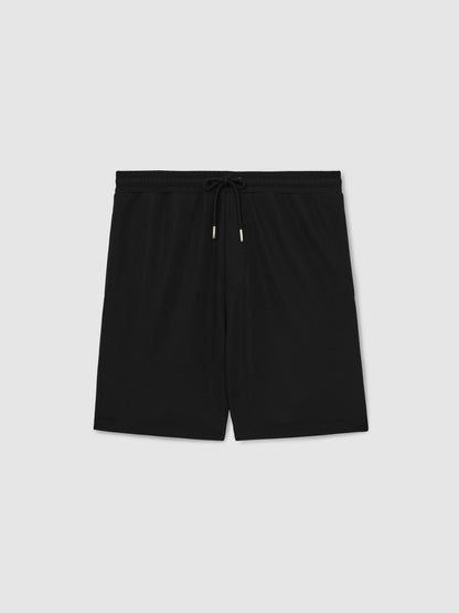 Reiss Featured - Textured Drawstring Shorts in Black