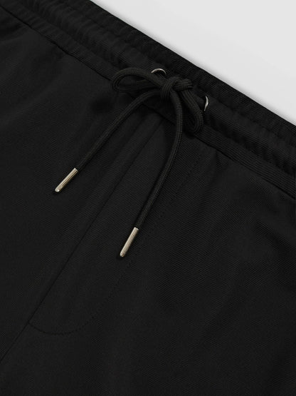 Reiss Featured - Textured Drawstring Shorts in Black