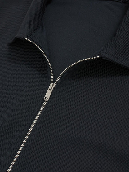 Reiss Popular Choice - Textured Zip Through Overshirt in Navy