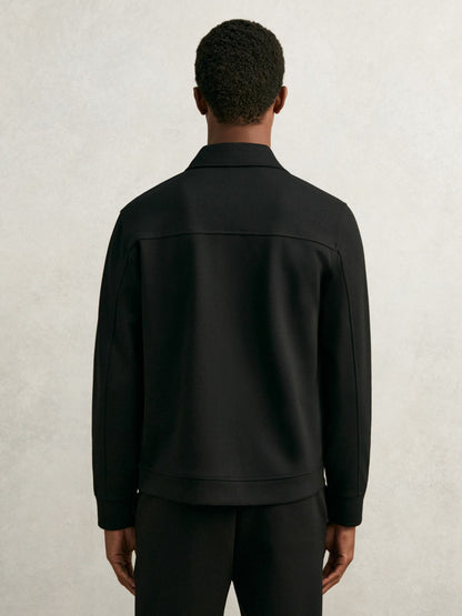Reiss Best Seller - Interlock Zip Through Overshirt in Black