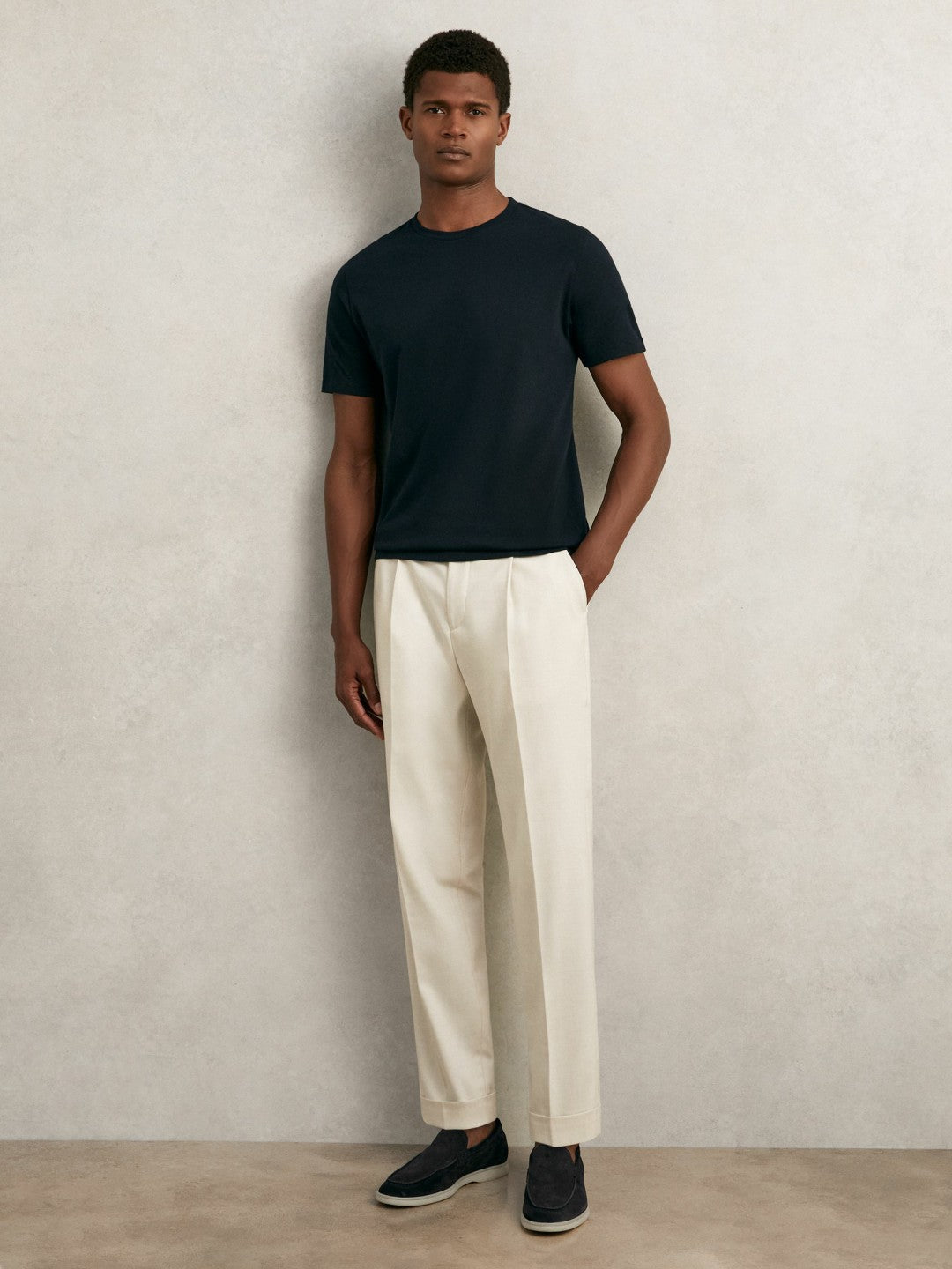 Reiss Affordable - T-Shirts 3 Pack in White/Navy/Dark Sage Green