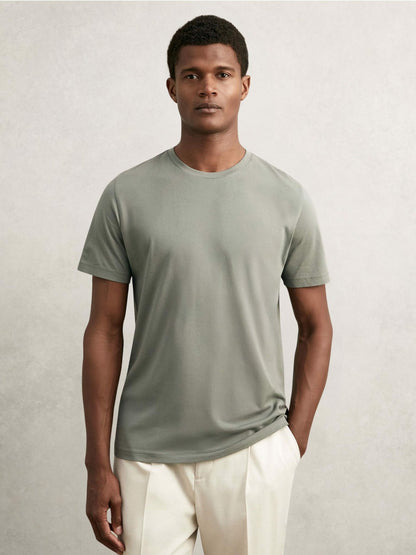 Reiss Affordable - T-Shirts 3 Pack in White/Navy/Dark Sage Green