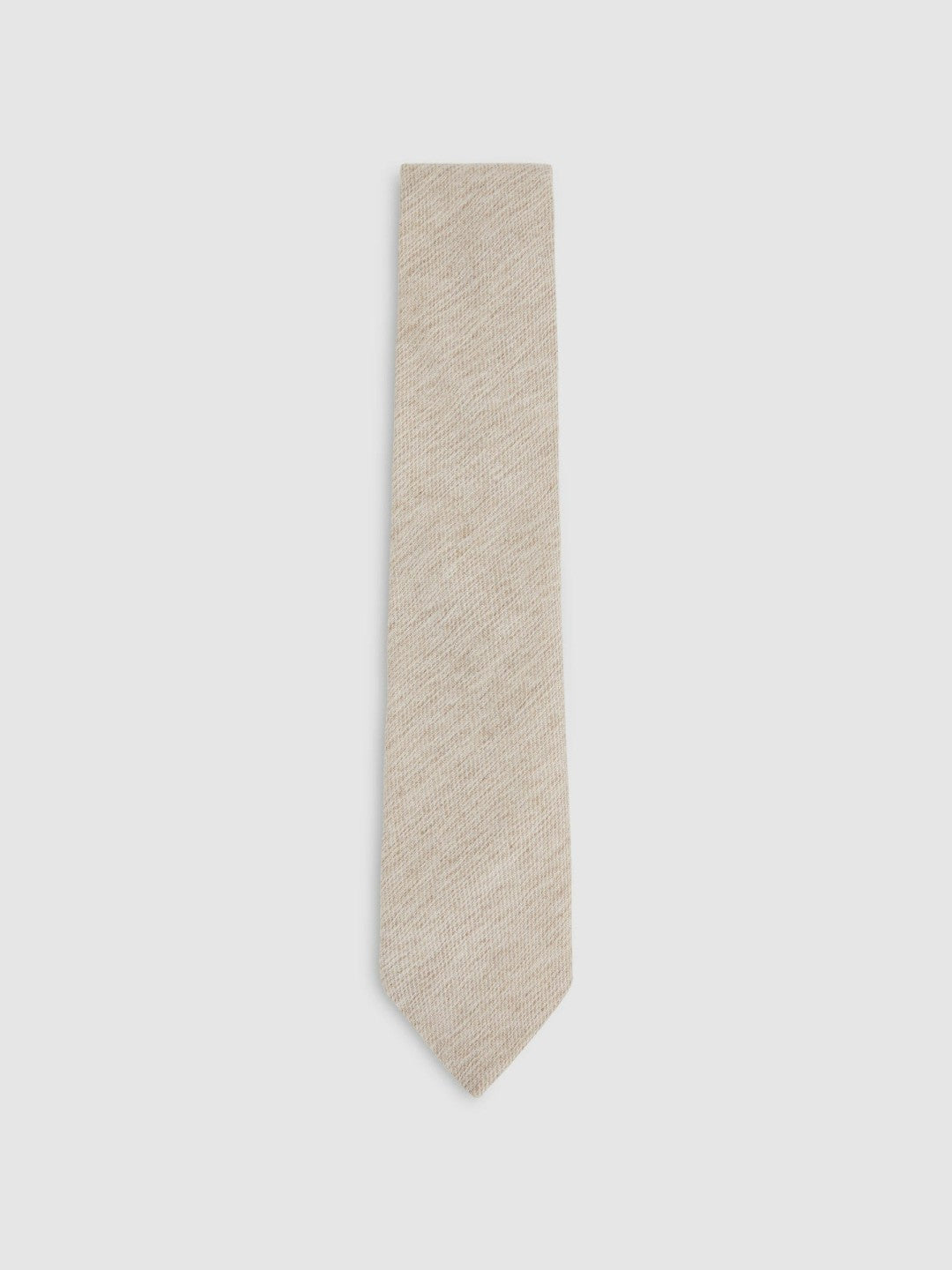 Reiss Popular Choice - Wool-Silk Textured Tie in Oatmeal