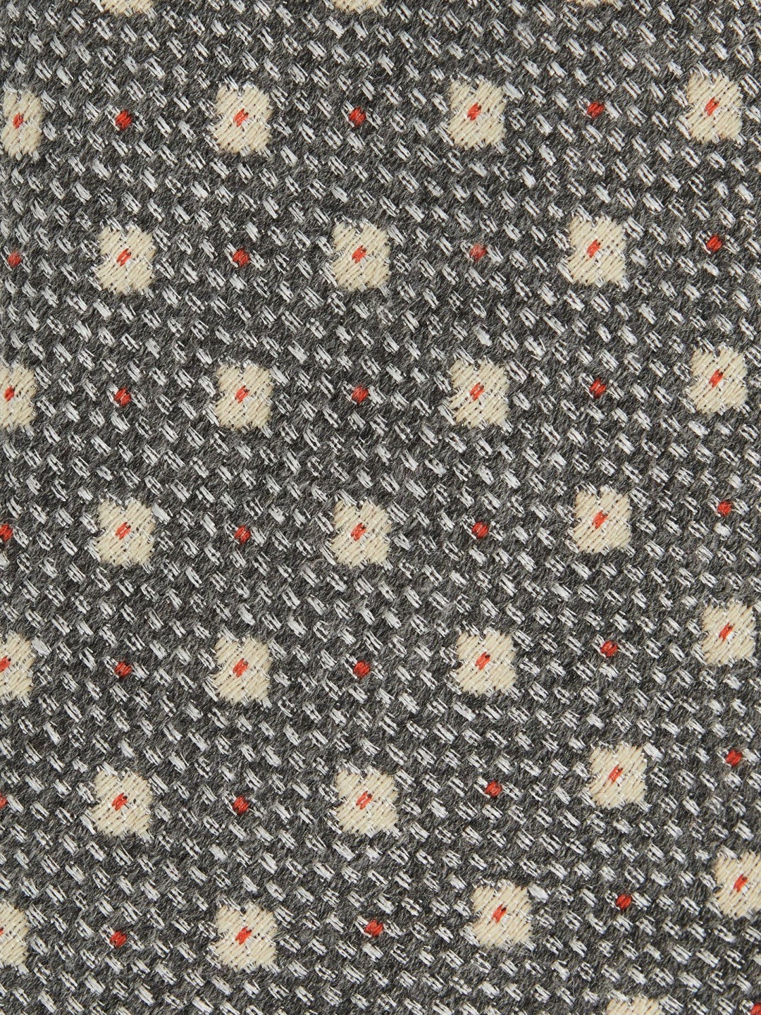 Reiss Popular Choice - Wool-Silk Floral-Medallion Tie in Grey