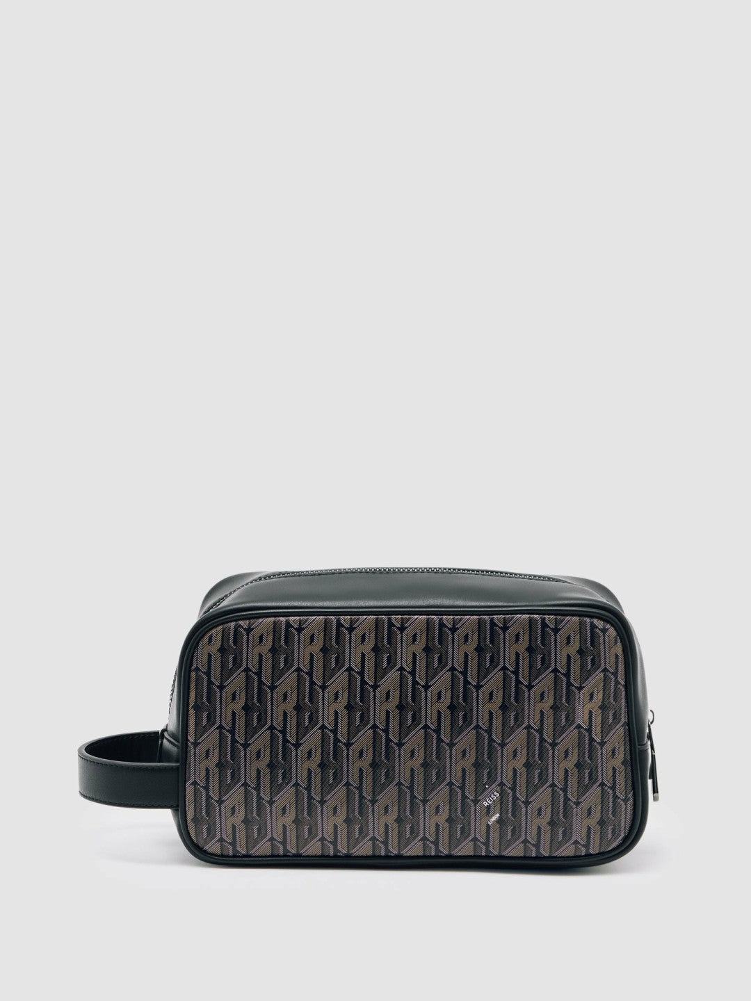 Reiss Savings - Coated Canvas Monogram Wash Bag in Grey Multi