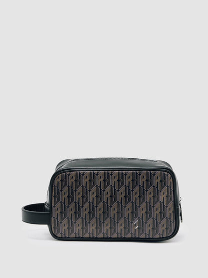 Reiss Savings - Coated Canvas Monogram Wash Bag in Grey Multi