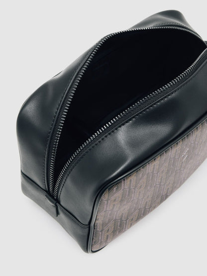 Reiss Savings - Coated Canvas Monogram Wash Bag in Grey Multi