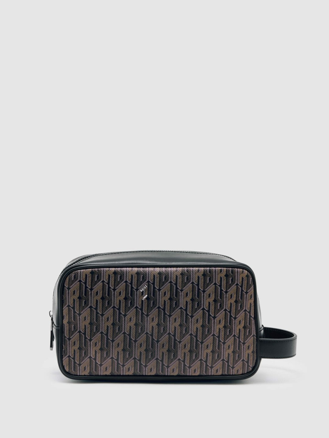 Reiss Savings - Coated Canvas Monogram Wash Bag in Grey Multi