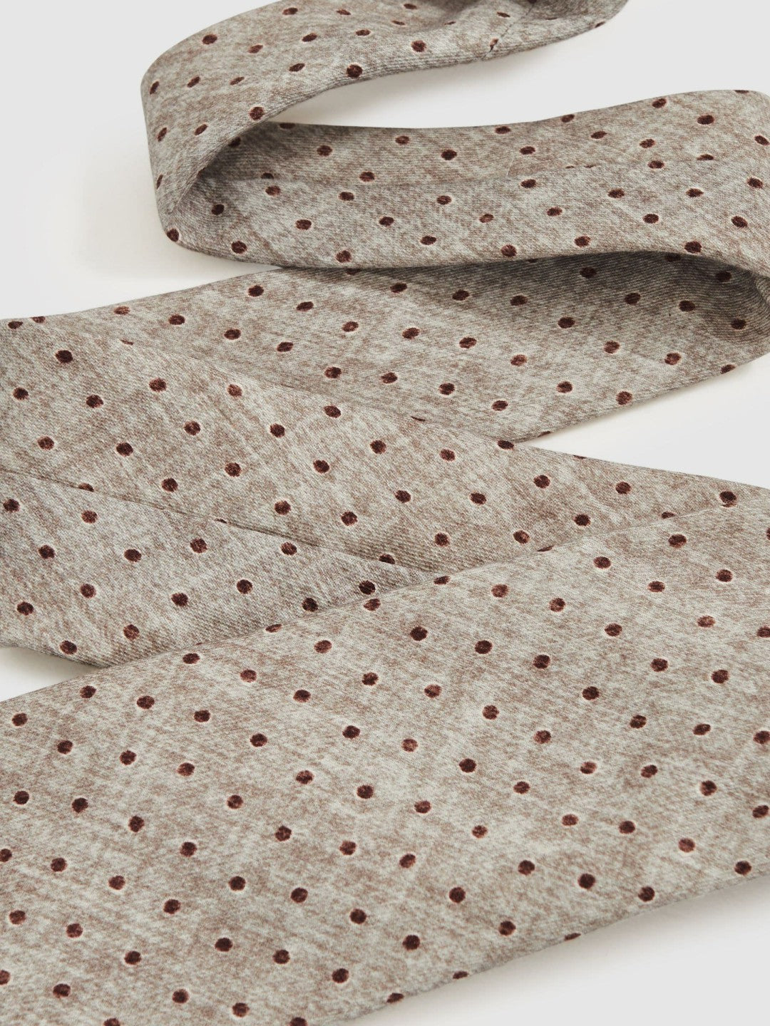 Reiss Deal - Wool-Cotton Polka-Dot Tie in Grey Melange