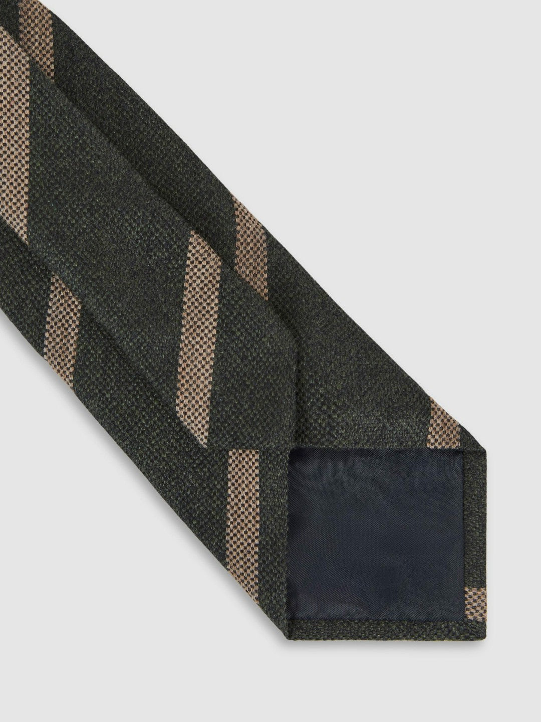Reiss Savings - Wool-Silk Striped Tie in Forest Green