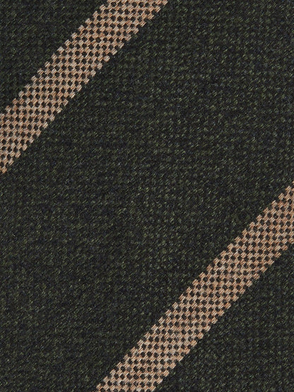 Reiss Savings - Wool-Silk Striped Tie in Forest Green