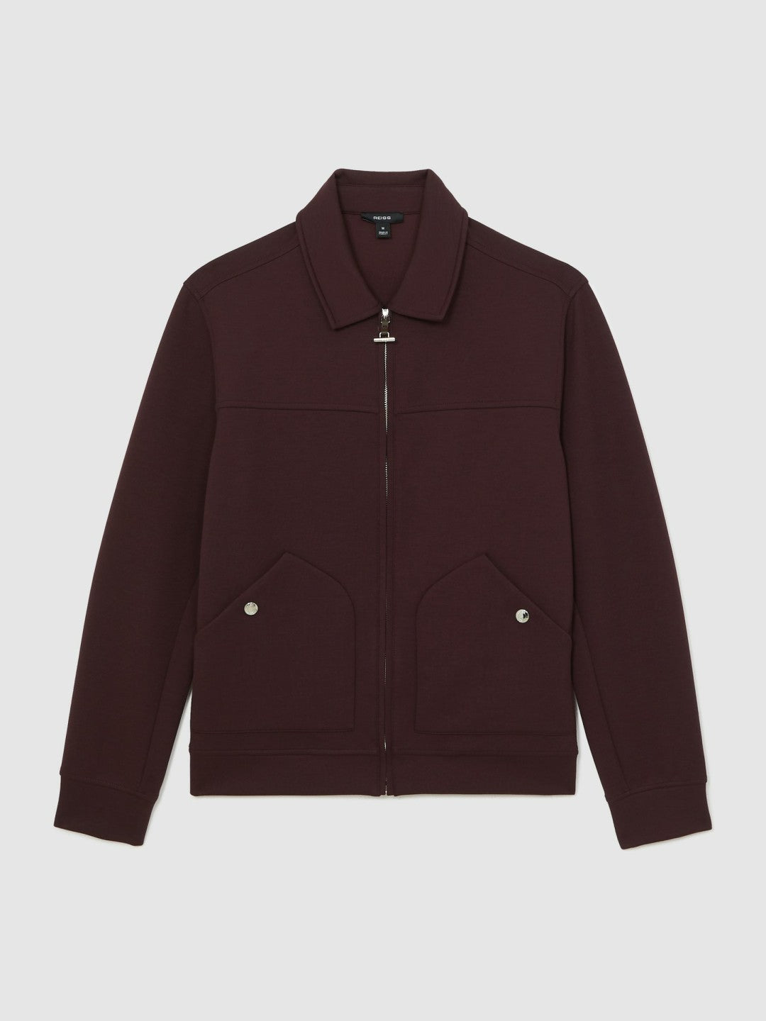 Reiss Value - Interlock Zip Through Overshirt in Cherry Red