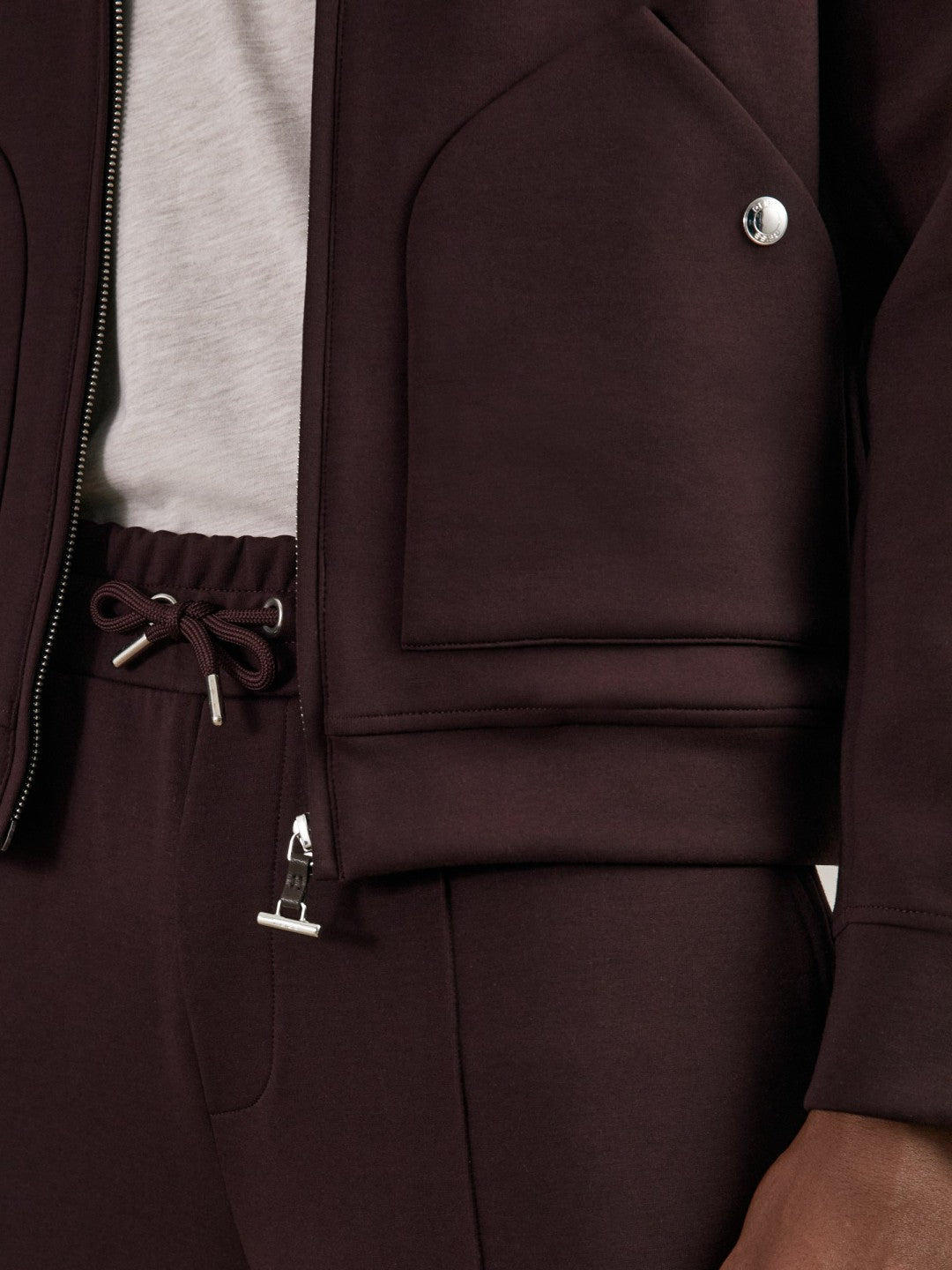 Reiss Value - Interlock Zip Through Overshirt in Cherry Red