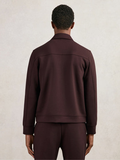 Reiss Value - Interlock Zip Through Overshirt in Cherry Red