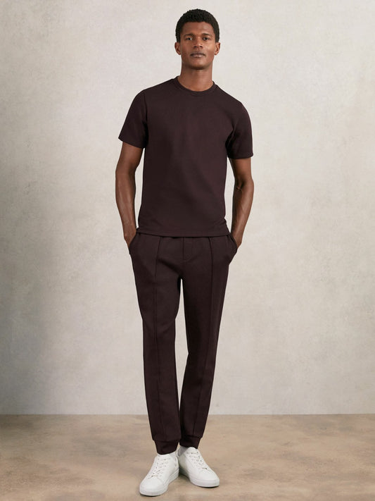 Reiss Featured - Interlock Drawstring Joggers in Cherry Red
