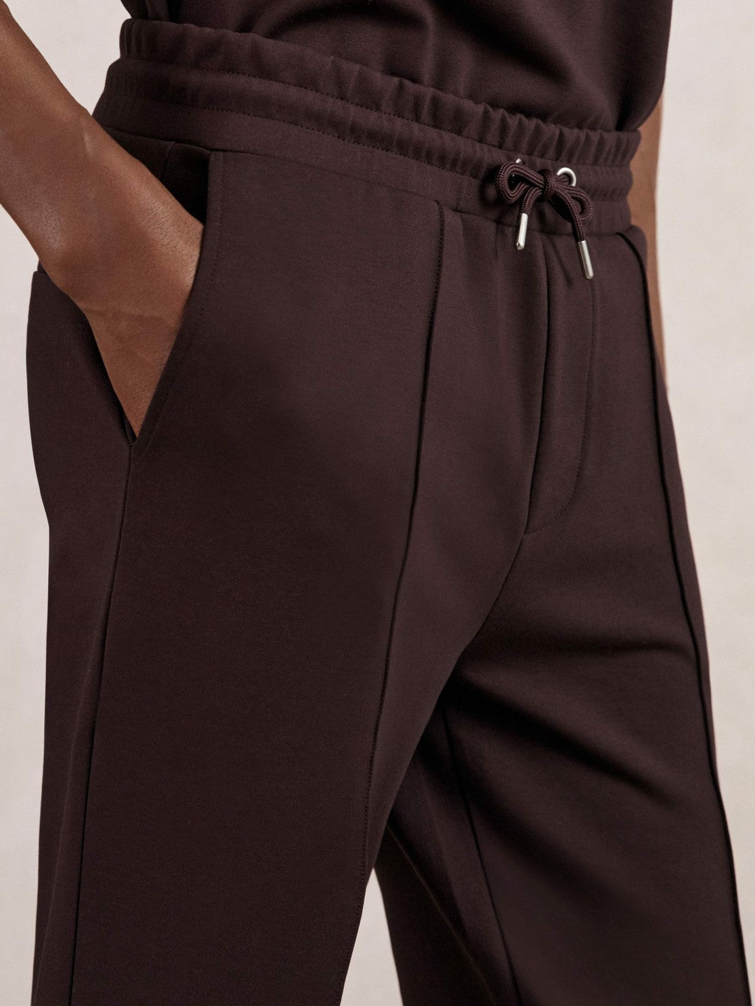 Reiss Interlock Drawstring Joggers in Cherry Red