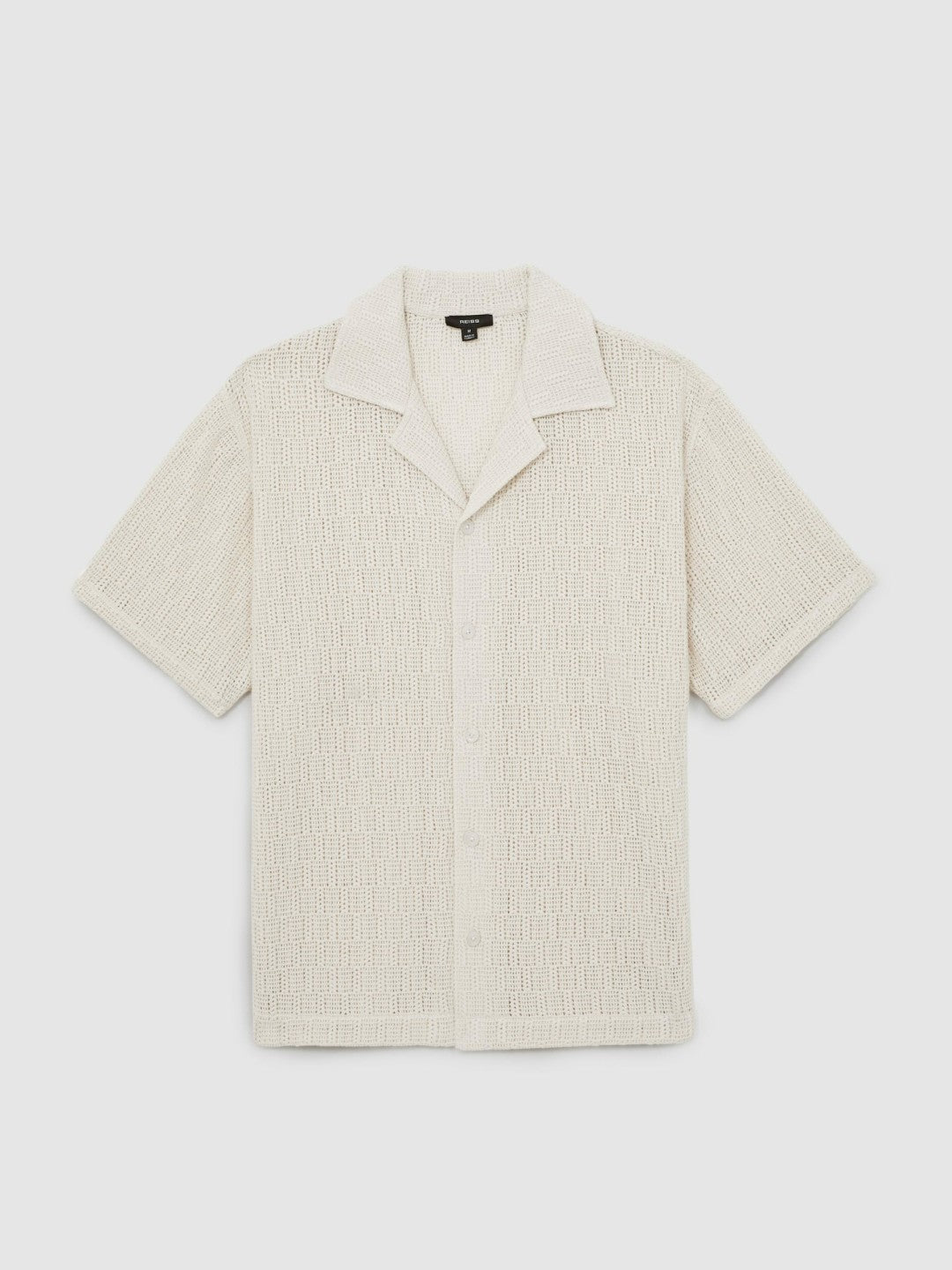 Reiss Featured - Cotton-Blend Crochet Shirt in Off White