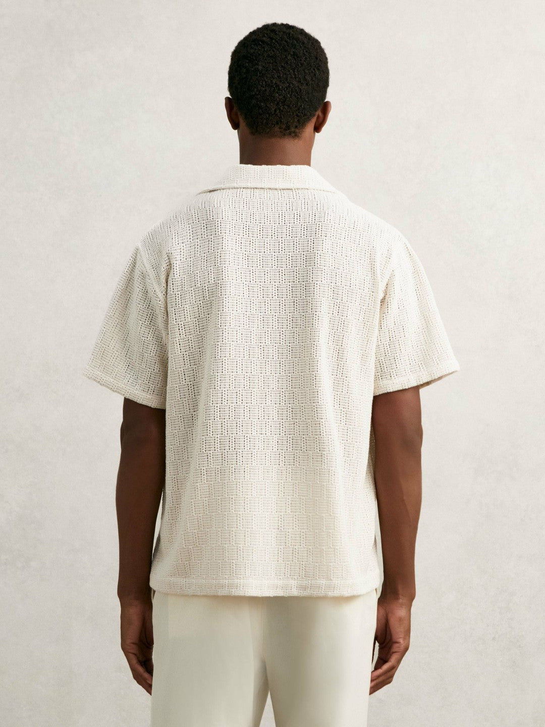 Reiss Featured - Cotton-Blend Crochet Shirt in Off White