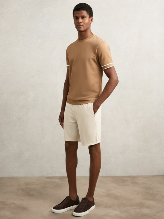 Reiss Savings - Textured Drawstring Shorts in Stone