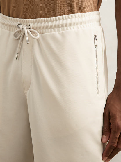 Reiss Savings - Textured Drawstring Shorts in Stone