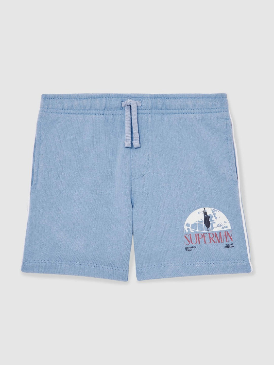 Reiss 3-9 yrs Superman Logo-Print Shorts in Light Blue